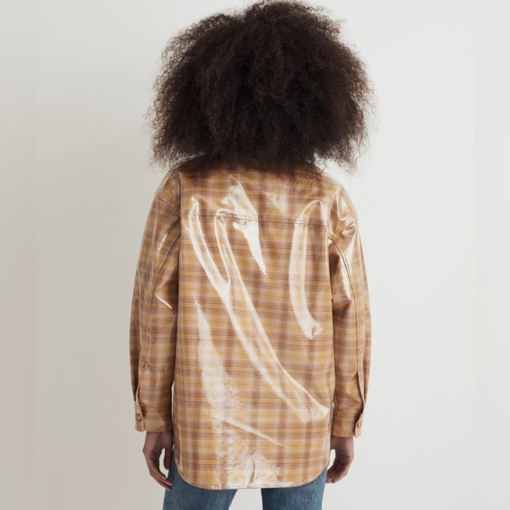 NWT • Madewell Laminated Oversized Shirt-Jacket in Yarn-Dyed Plaid •M - Picture 8 of 10